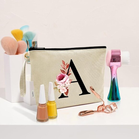 A-Z Personalized Makeup Bag, Birthday Gifts for Women Mom, Gifts for Best Friend - Picture 6 of 6